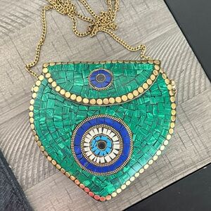 Ramla Green Mosaic Evil Eye Bag